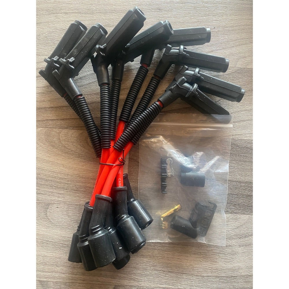 Auto Spark Plug Wires WIRE9059C 8mm Ceramic Boot for GM LS LT1 LT4 Engines Red‎